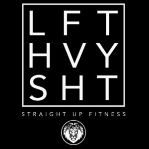 STRAIGHT UP FITNESS - LFT HVY SHT - WOMEN'S FITTED T-SHIRT - BLACK - 37PWHJ Design