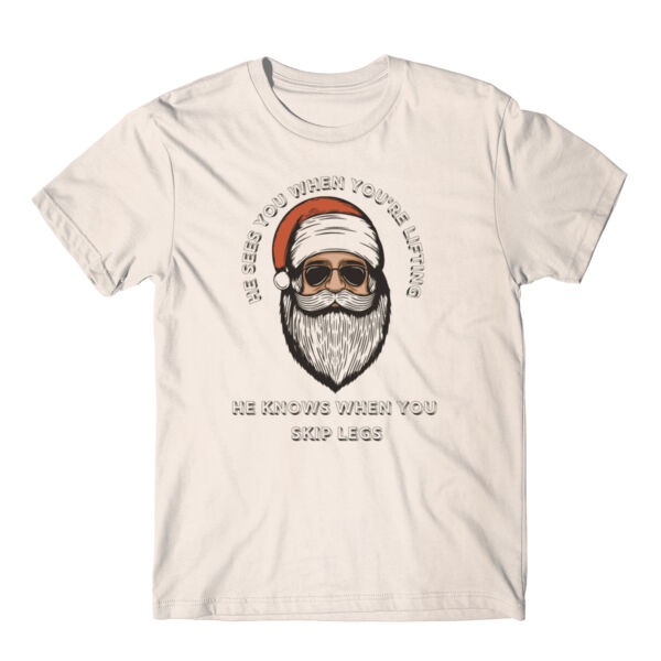 HE KNOWS WHEN YOU'VE SKIPPED LEGS - VINTAGE UNISEX T-SHIRT - IVORY - 2U5FK3 Thumbnail