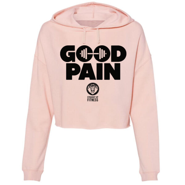 STRAIGHT UP FITNESS - GOOD PAIN - WOMEN'S CROPPED HOODIE - $K942GD$ Thumbnail