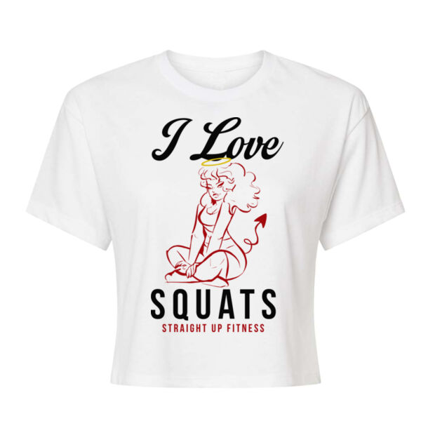 I LOVE SQUATS - WOMEN'S CROPPED T-SHIRT - $K48FQT$ Thumbnail